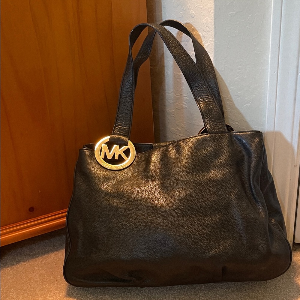 Michael Kors Black Leather Shoulder Bag